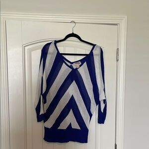 Blue and White Striped Sweater